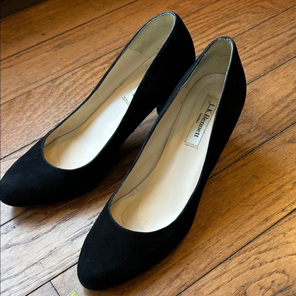 L.K.Bennett London Black Suede Block Heels